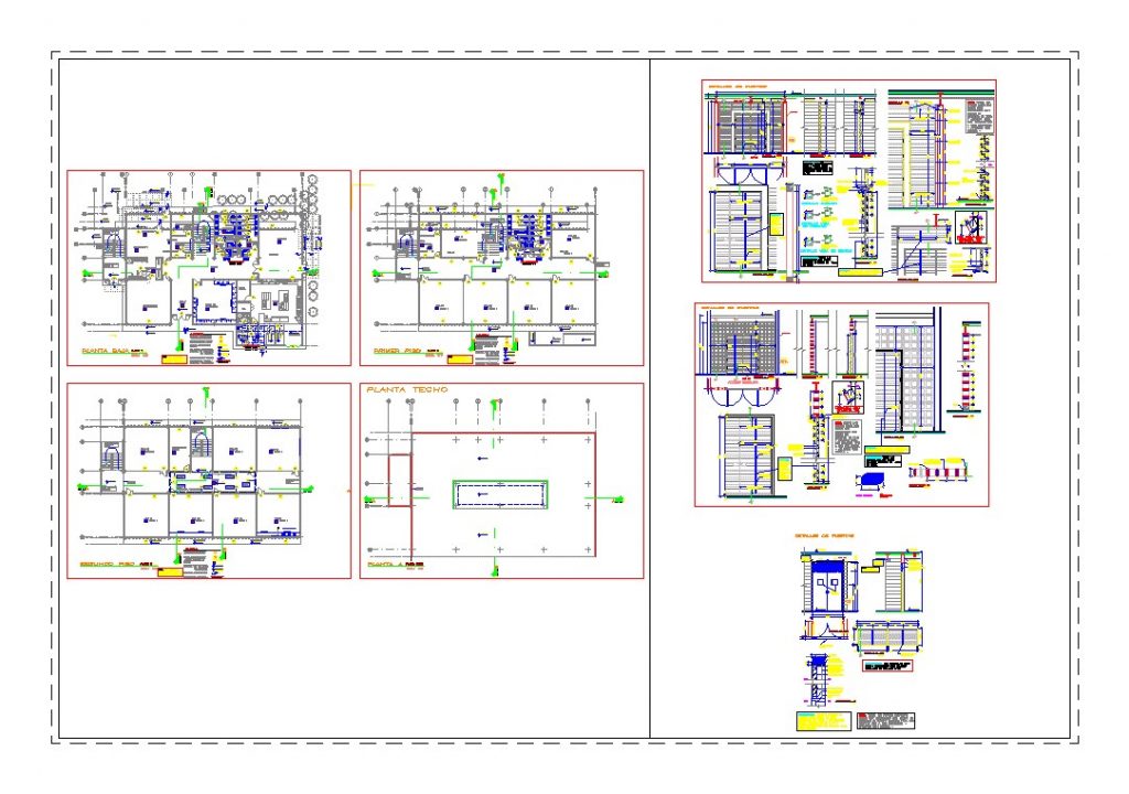 Plano de edificacion compacta de 3 pisos (1.31 MB) | Bibliocad